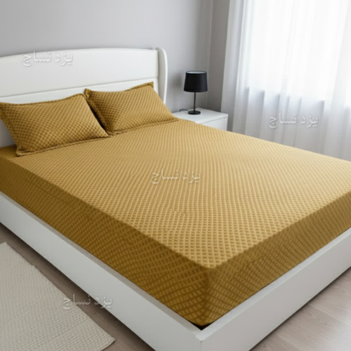 کاور تشک کشدار الماسی دو نفره رنگ طلایی