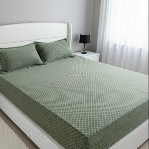 کاور تشک کشدار الماسی دو نفره رنگ زیتونی