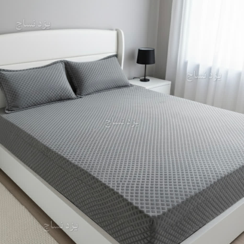 کاور تشک کشدار الماسی یک نفره رنگ طوسی