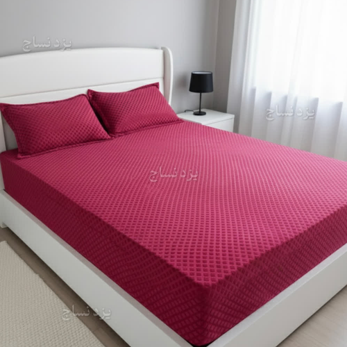 کاور تشک کشدار الماسی یک نفره رنگ زرشکی