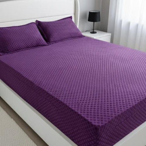 کاور تشک کشدار الماسی یک نفره رنگ بنفش