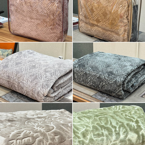 پتو "دو نفره" گلبافت برجسته مدل نرمینه