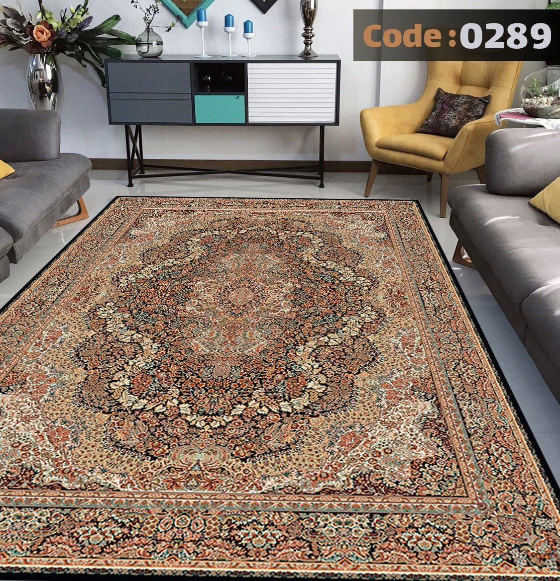 کاور فرش شانل اطلسی کد 0289