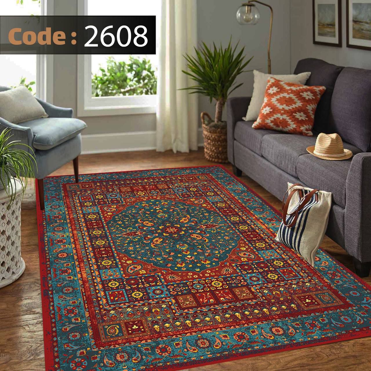 کاور فرش شانل اطلسی کد 2608