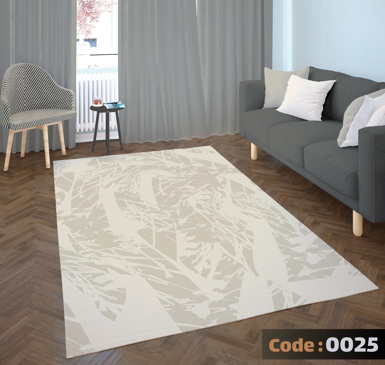 کاور فرش شانل اطلسی کد 0025