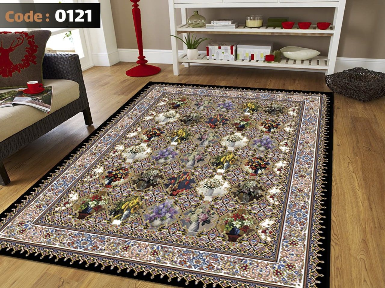 کاور فرش شانل اطلسی کد 0121