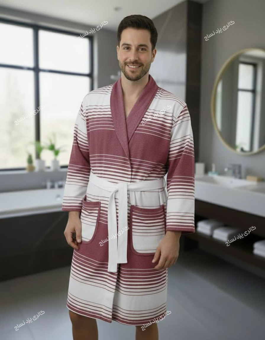 حوله تن پوش یزدی طرح آوین رنگ زرشکی کد ۷۵