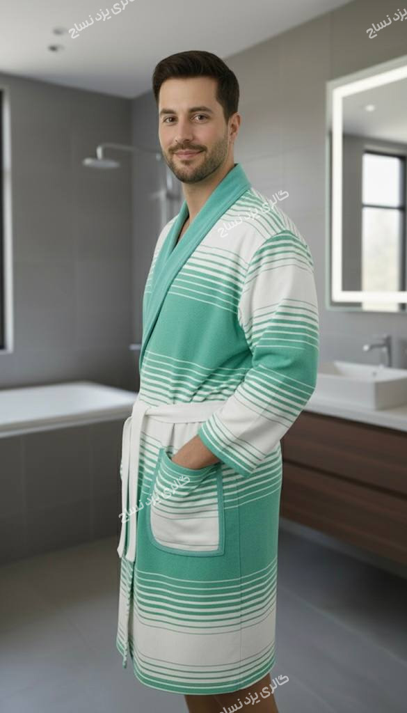 حوله تن پوش یزدی طرح آوین رنگ سبز کد ۲۵