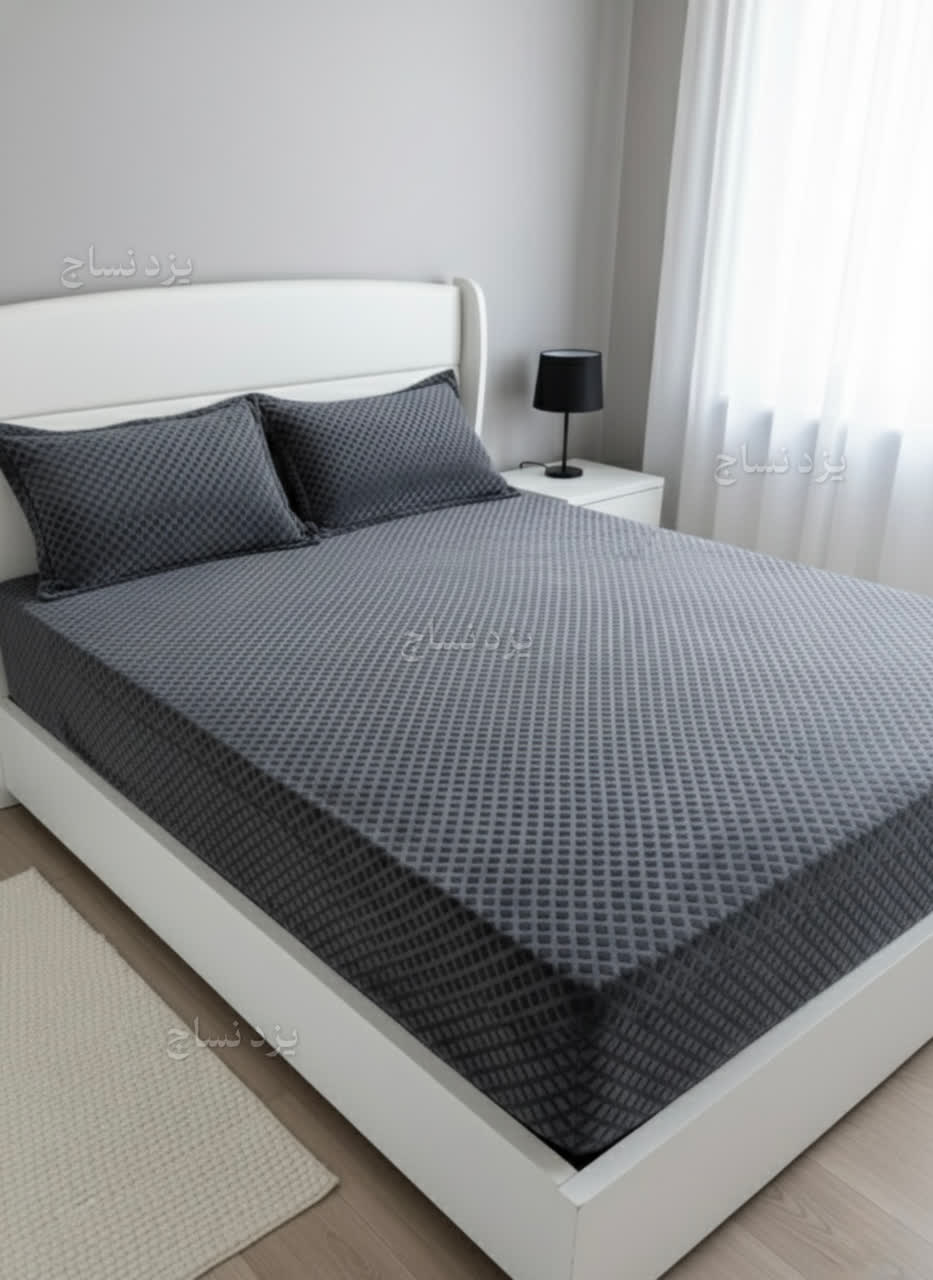 کاور تشک کشدار الماسی دو نفره رنگ نوک مدادی