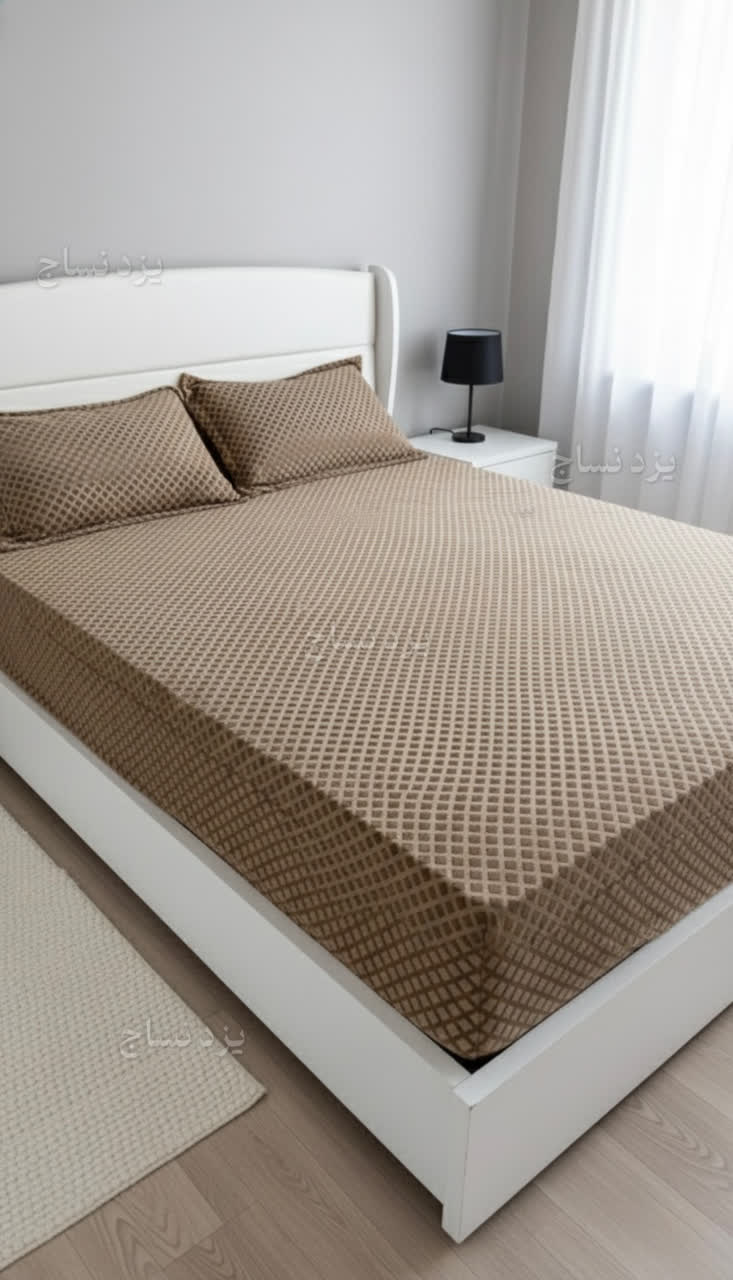 کاور تشک کشدار الماسی یک نفره رنگ شکلاتی
