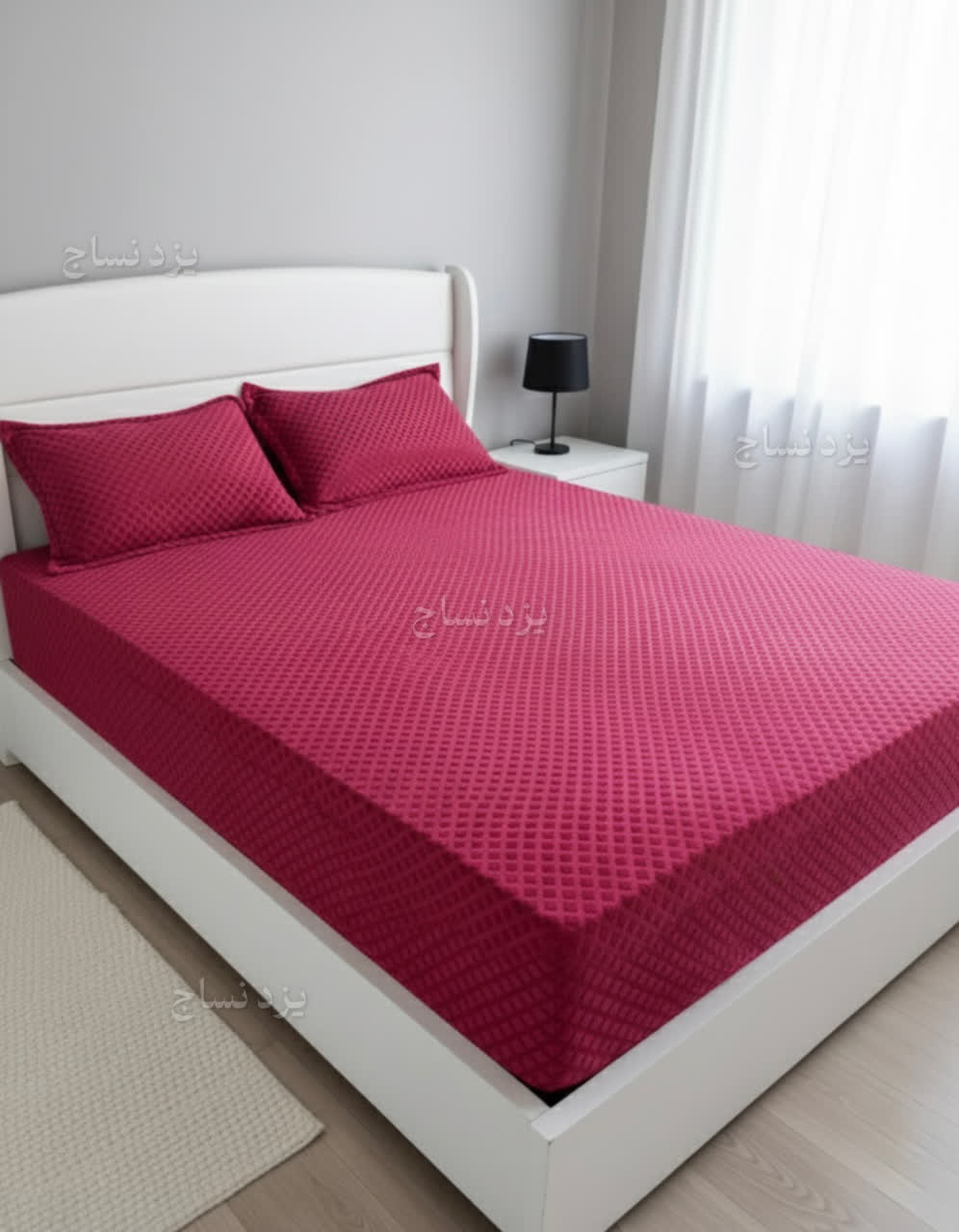 کاور تشک کشدار الماسی یک نفره رنگ زرشکی