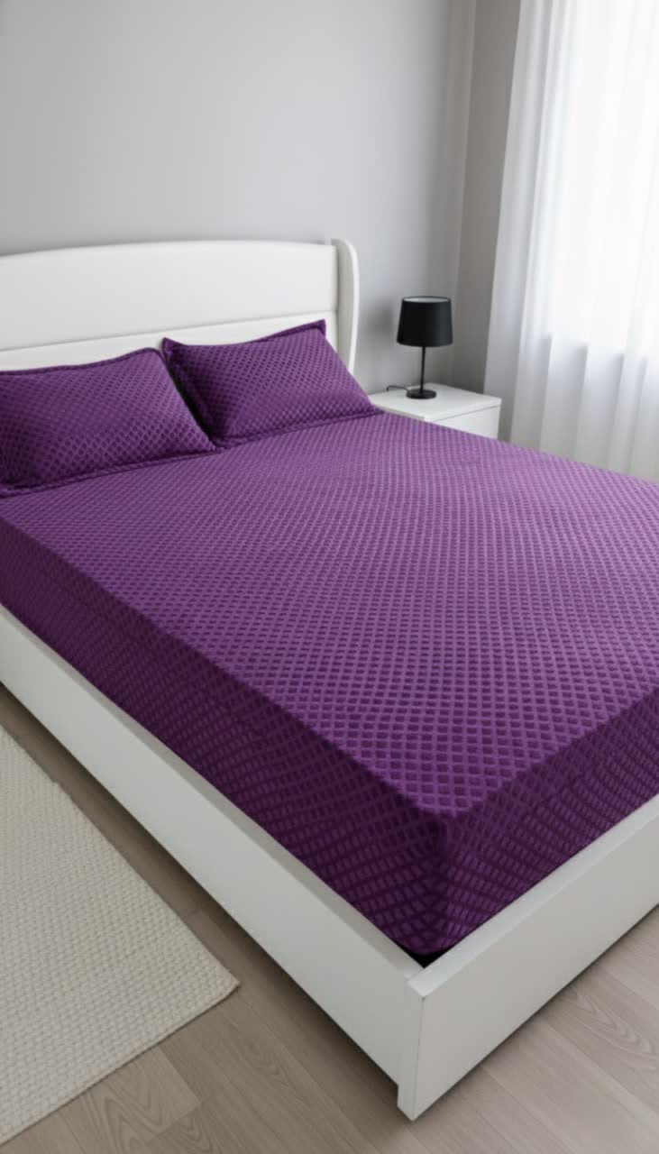 کاور تشک کشدار الماسی دو نفره رنگ بنفش