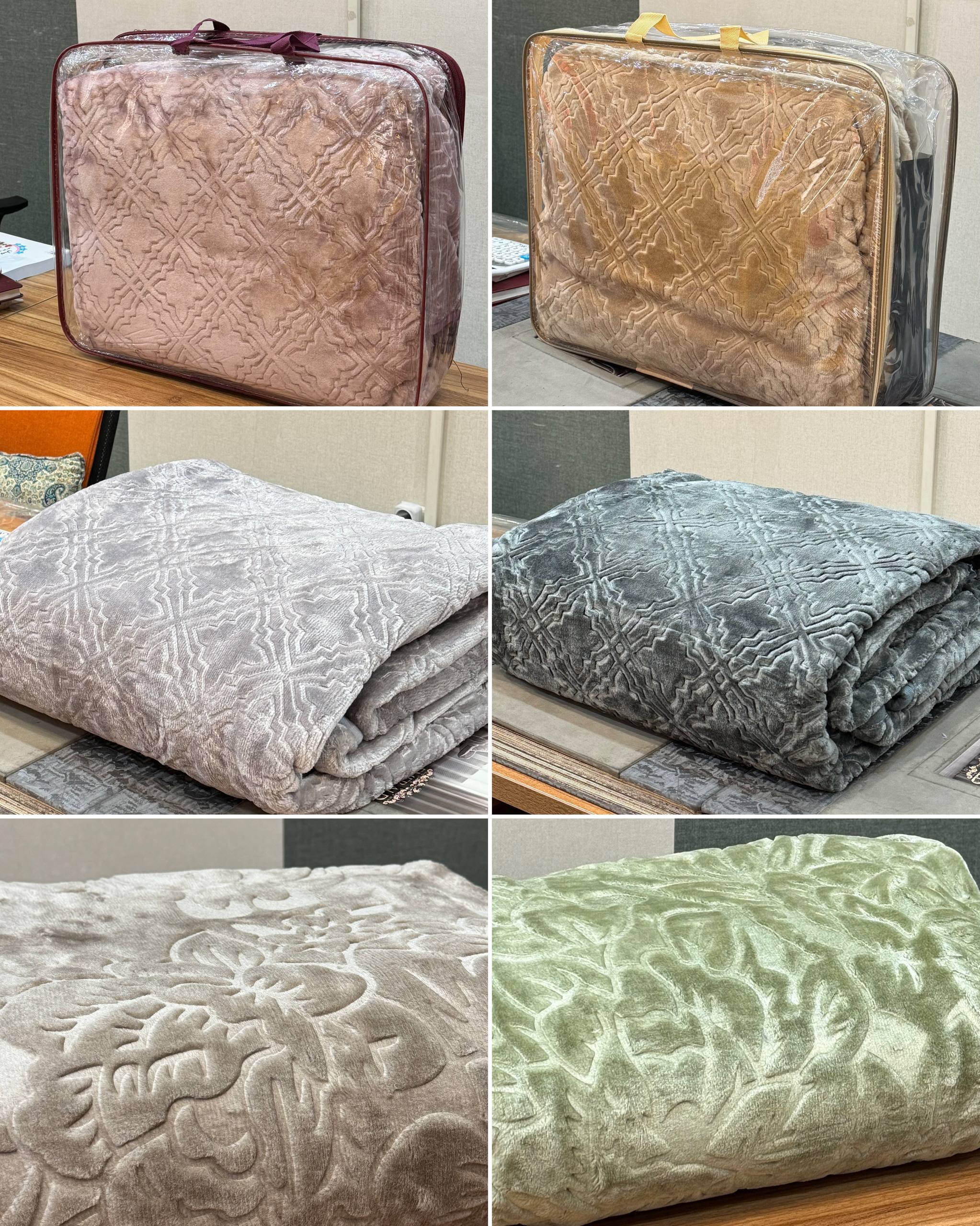 پتو "دو نفره" گلبافت برجسته مدل نرمینه